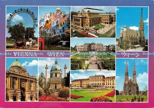 D096244 Wien. Riesenrad. Hundertwasserhaus. Oper. Stephansdom. Belvedere. Baue