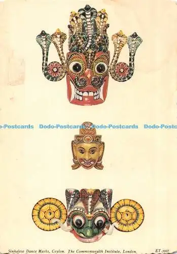 D098389 Singhalesische Tanzmasken. Ceylon. Das Commonwealth Institute. London. Valen