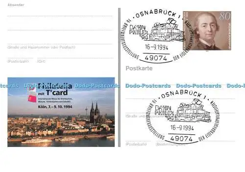 D096781 Philatelia mit T-Karte. Internationale Messe Pelz Briefmarken Munzen. 1994