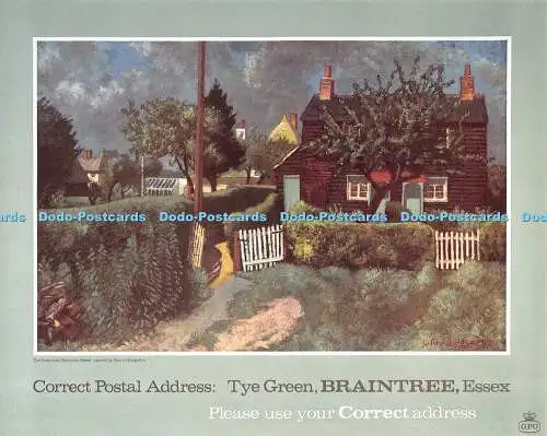 D097074 Poster Richtige Adresse für Tye Green in Essex. J. Aldridge. 1966. Post O