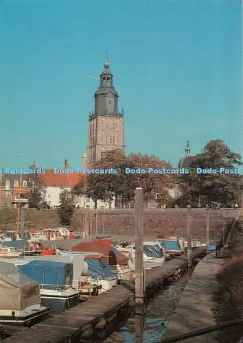 D099101 Zutphen. Jachthaven en Walburgskerk. VVV Zutphen. Gerard Schiphorst