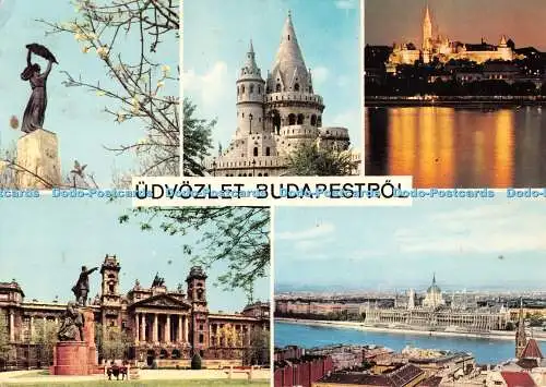 D100469 Udvozlet Budapestrol. Liebe Grüße aus Budapest. Gr. Multi View