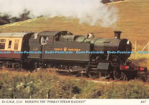 D097182 Ex G.W.R. 5239. Funktionierende Torbay Dampfeisenbahn. B47. Europa Karten. Ashton