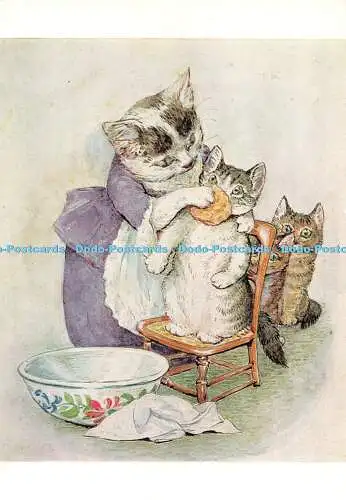 D099155 Zuerst schrubbte sie ihre Gesichter. Die Geschichte von Tom Kitten von Beatrix Potter