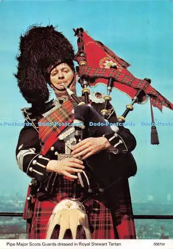 D102324 Piper Major Scots Guards in Royal Stewart Tartan gekleidet. Whiteholme. A