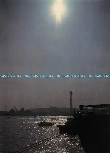 D099294 Nachtlandschaft des Hafens Yokohama