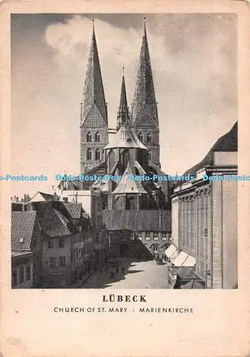 D099350 Lübeck. Kirche St. Marien. Marienkirche. Ludwig Moller. Postkarte Nr. 3