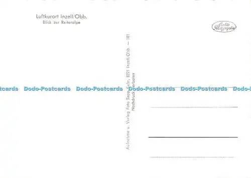 D099433 Luftkurort Inzell. Obb. Blick Zur Reiteralpe. Sepp Kehr. RP