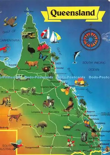 D097567 Queensland. Australien. Karte. Peer Productions