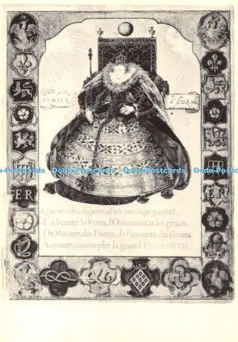 D104227 Oxford. Bodleian Library. Queen Elizabeth I. Frontispiz zu einem Gedicht von G