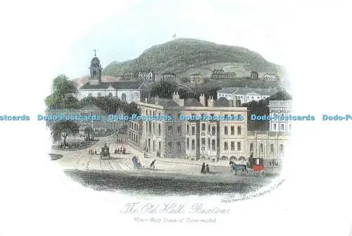 D102799 Alte Halle. Buxton. Wo Mary Queen of Scots residierte. Newman. Aus einem 19.