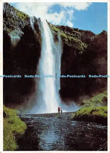 D104390 Seljalandsfoss. Ein Wasserfall von exquisiter Anmut nahe dem Gletscher Eyjafjal