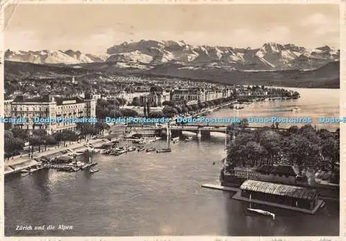 D102884 Zürich und die Alpen. Fotoglob. 1932