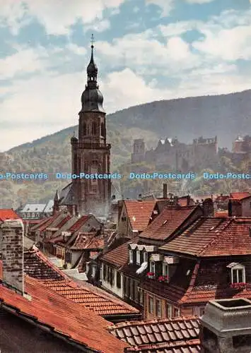 D097998 Heidelberg. Die Heilig-Geist-Kirche und das Schloss. Popp