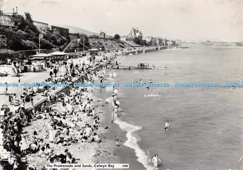 D100079 Promenade und Sand. Colwyn Bay. 4286. 1960. RP