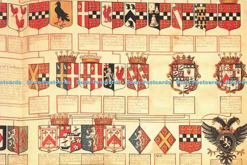D103199 Heraldischer Stammbaum der Familie Hutchinson in Owthorpe. Nottinghamshire. Duk