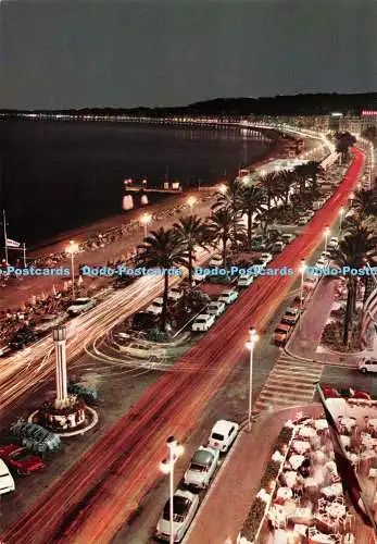 D101528 Schön. La Cote D Azur. La Promenade des Anglais la Nuit. Mrz. Giovanni Tr