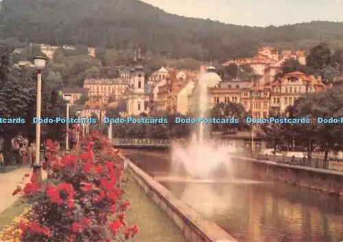 D104877 Karlsbad. Blick auf Spa über den Fluss Tepla. Hynek Santi. Pressefoto. Pr