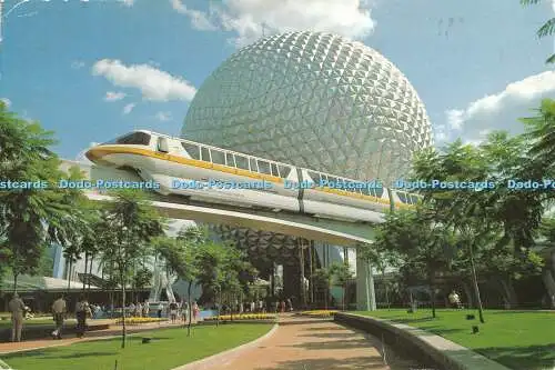 D106626 Future World a Sleek Monorail Circles Spaceship Earth. Walt Disney World