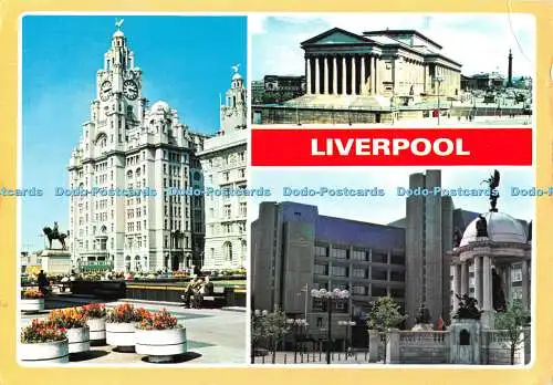 D106788 Liverpool. St. George Hall. Royal Liver Building. Queen Elizabeth Law Co