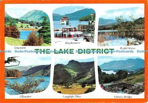D106838 The Lake District. Windermere. Grasmere. Rydal Water. Bamforth. Multi Vi