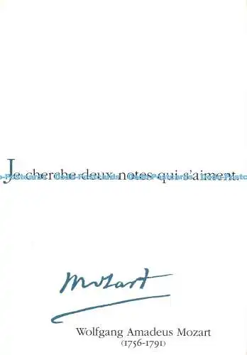 D104074 Je Cherche Deux Notes Qui saiment. Wolfgang Amadeus Mozart. Desastre