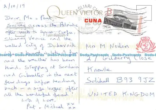 D107473 Cunard. Queen Victoria. Postkarte