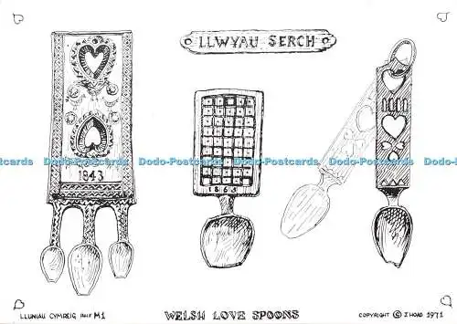 D108343 Llwyau Serch. Welsh Love Löffel. 1976