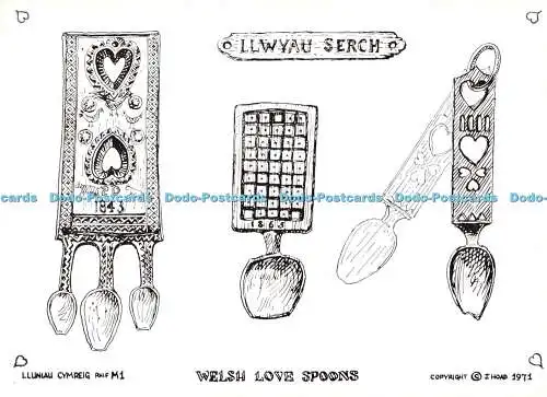 D108344 Llwyau Serch. Welsh Love Löffel. 1976