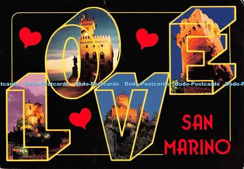 D108939 Love San Marino. Palazzo del Governo. Le Tre Torri. La Souvenir. Multi V