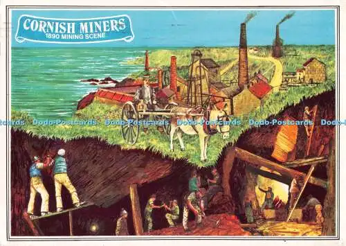 D110436 Cornish Miners. Bergbauszene von 1890. Sammlerserie. Murray King. Studi