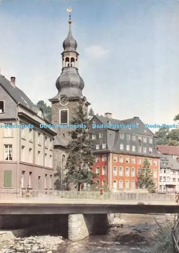 D112123 Monschau. Eifel. Evangelische Kirche und Rotes Haus. Hans Andres. Hans H