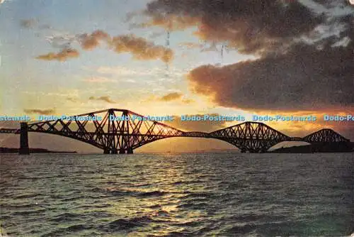 D109004 Schottland. Sonnenuntergang über der Forth Bridge. Firth of Forth. J. Arthur Dixon