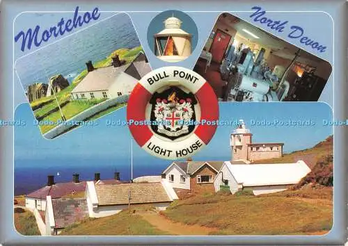 D114105 Mortehoe North Devon. Bull Point Leuchtturm. Mortehoe Post Office und St