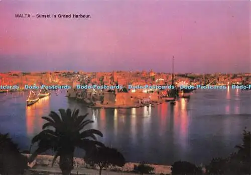 D116317 Malta. Sonnenuntergang in Grand Harbour. Alfred Galea Zammit. Interprint Limited