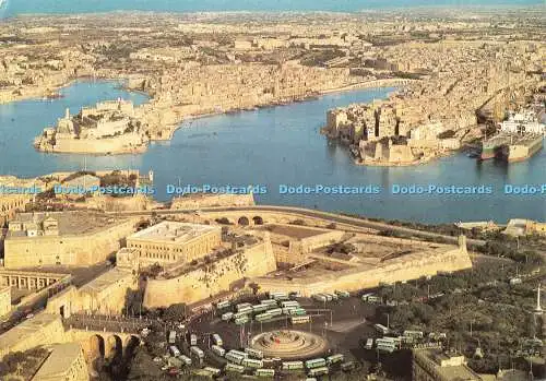 D116328 Malta. Luftaufnahme von Grand Harbour und Stadttor. Perfecta Werbung