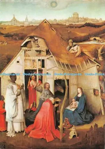 D112889 Die Anbetung der Könige. Medici Society. Hieronymus Bosch