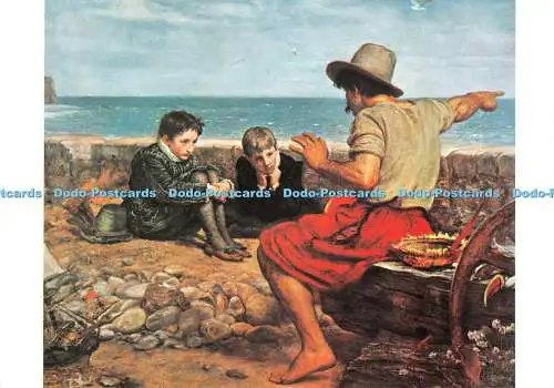 D111189 The Boyhood of Raleigh. Medici Society. Sir John Everett Millais. P.R.