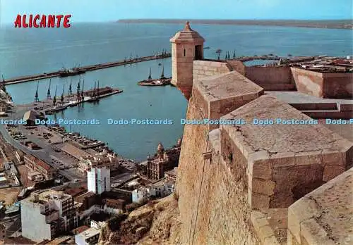 D109845 Alicante. Blick vom Schloss auf den Hafen. Papisa