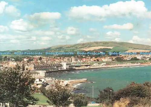 D113008 Swanage. Dorset. From the Downs. Die Delpool-Bilderbibliothek. Dolphin Pr