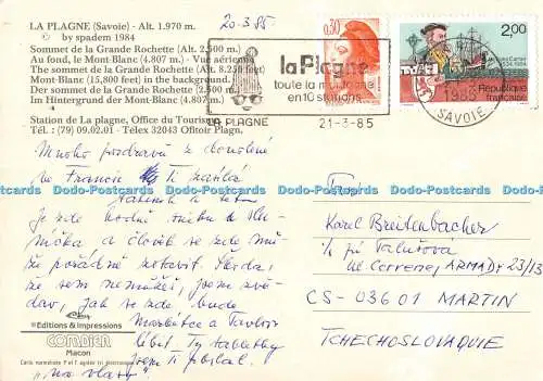 D111332 Le Mont Banc. La Plagne. Cim. Combier Macon. 1985