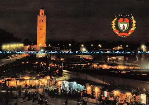 D111361 Marrakesch. La Koutoubia et place. Djemaa el Fna. Jeff s.a