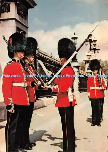 D114386 London. Versand von Wachen vor dem Buckingham Palace. The British Travel a