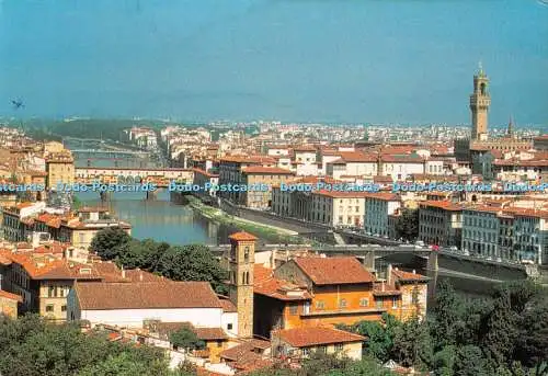 D113100 Firenze. Panorama und Blick auf die Brücken. Casa Editrice Giusti di Becoc