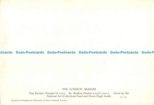 D111443 The London Museum. Die gefrorene Themse in. 1677. Waterlow. Abraham Hondius