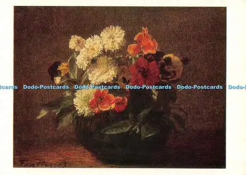 D111511 Leningrad. Die Eremitage. Blumen in einer Steingutvase. Henri Fantin L