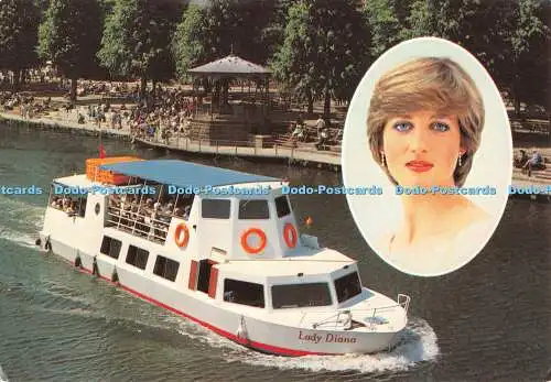 D113362 Lady Diana. Segeln Sie den Fluss Dee hinauf in Chester. Cheshire. J. Arthur Dix