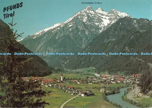 D113366 Tirol. Pfunds. Sommer und Wintererholungsort. Alpine Luftbild