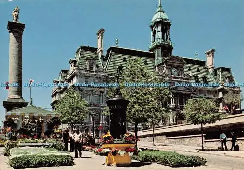 D113380 Montreal. Quebec. Kanada. L Hotel de Ville de Montreal. Par les Messager