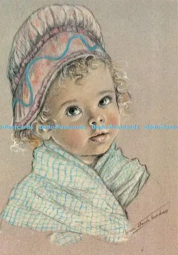 D118243 Les Enfants Normands. De Marie Claude Monchaux. Bebe Normand en Bonnet d